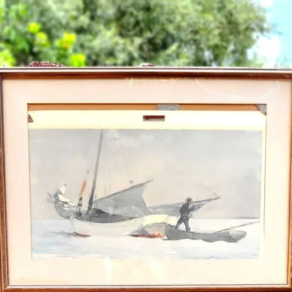 Winslow Homer Stowing the Sail